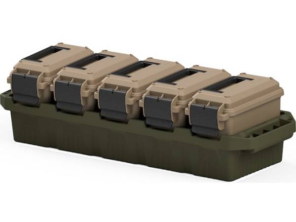 MTM 5-Can Ammo Crate Combo with Mini Cans Polymer Dark Earth